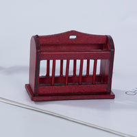 1:12 Dollhouse Miniature Wooden Newspaper Basket Model for DIY Furniture Scene