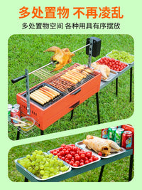 Large 3-Layer Portable Electric Stainless Steel BBQ Grill for Outdoor Camping and Home Use