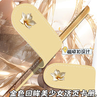 Anime Girl A5 6-Hole Loose-Leaf Binder with PU Leather Cover for Cards and Notes