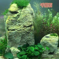 Natural Layered Rock Aquarium Landscaping Stone Mini Ornament for Micro-Landscape Bonsai
