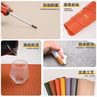 Nordic Style Dual-Color Leather Placemat, Waterproof and Oil-Proof Dining Table Mat