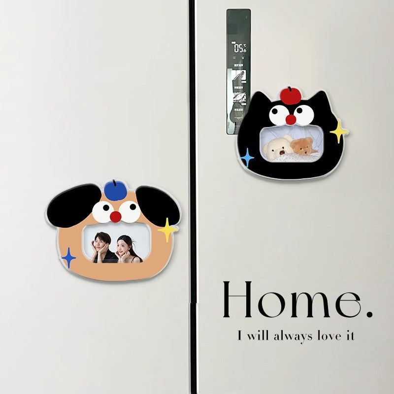 Cartoon Cute Magnetic Refrigerator Sticker 2025 New Creative Photo Frame Magnet Personalized Multi-functional Decorative Magnetic Decal