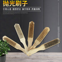 Industrial Wire Brush with Wooden Handle for Cleaning Rust and Polishing