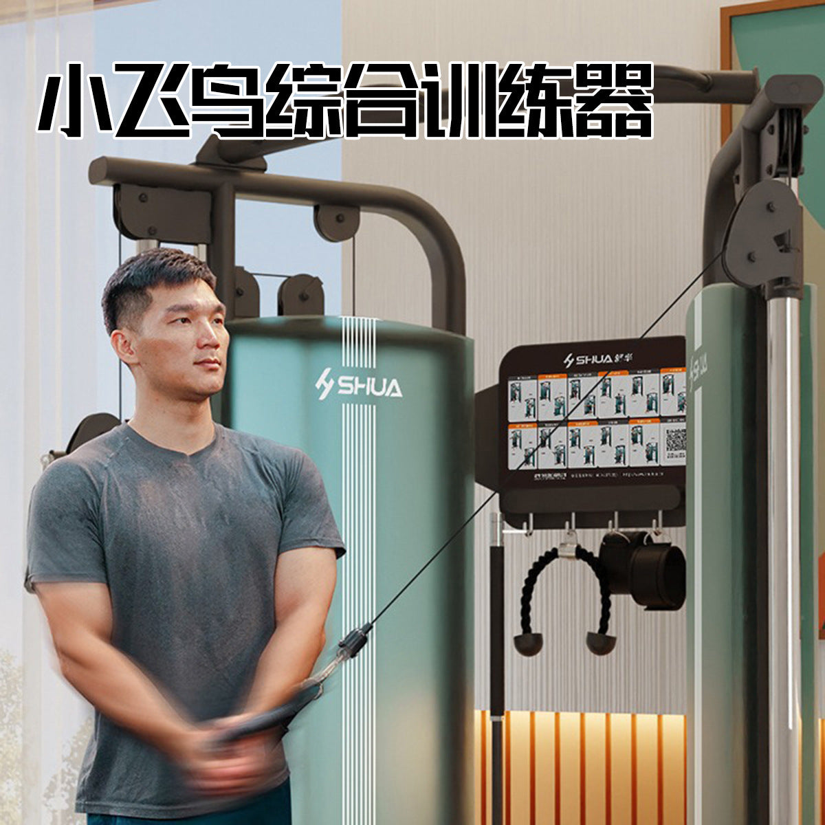 Shuhua SH-G698 Home Gym Power Rack with Squat Stand and Cable Crossover