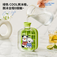 2-in-1 Ice Cube Tray Kettle, Food-Grade Cartoon Ice Maker Mold for Refrigerator