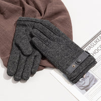 Men's Wool Cashmere Warm Cycling Gloves with Separate Fingers for Autumn/Winter
