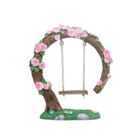 Handmade Resin Rose Swing Ornament for Micro Landscape & Fish Tank Decor