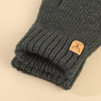 Men's Winter Cycling Alpaca Wool Knit Touchscreen Gloves - Thickened Warm Windproof Cold-Resistant Full Finger Outdoor Gloves