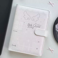 INS Style Angel Wing A5 PU Leather Photocard Binder with Loose-Leaf Pages