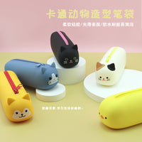 Cartoon Silicone Pencil Case, Large Capacity, Multi-functional Storage Pouch for School Supplies