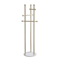 Modern Minimalist Metal Garment Rack with Hooks for Bedroom and Entryway, Freestanding Clothes and Bag Organizer