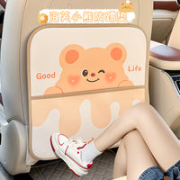 Cute Cartoon Car Seat Back Protector Kick Mat for Kids - Universal Anti-Dirty Pad