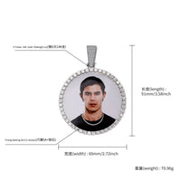Hip Hop Personalized Photo Pendant Necklace with Zircon Embellishments