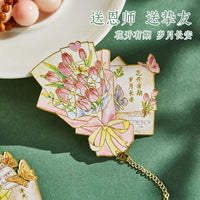 Vintage Style Metal Bookmark with Hollowed Floral Design, Elegant Gift for Graduates and Teachers