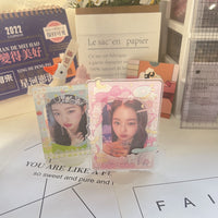 Ins Korean Style Original Picnic Bear Photo Frame Acrylic Sticker 3-inch Idol Small Card Holder Stand