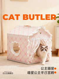 Pet Tent Bed for Cats and Small Dogs, All-Season Washable Enclosed Cat Dog House