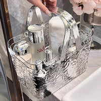 Portable Clear Shower Caddy Basket with Handle for Bathroom Dormitory Toiletries Storage