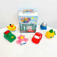 Light-Up Bath Toys for Kids, Floating Dinosaur and Vehicle Set with Induction and Fishing Net