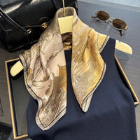 Vintage Landscape Print Mulberry Silk Scarf for Women, Fashion Travel Photography Accessory
