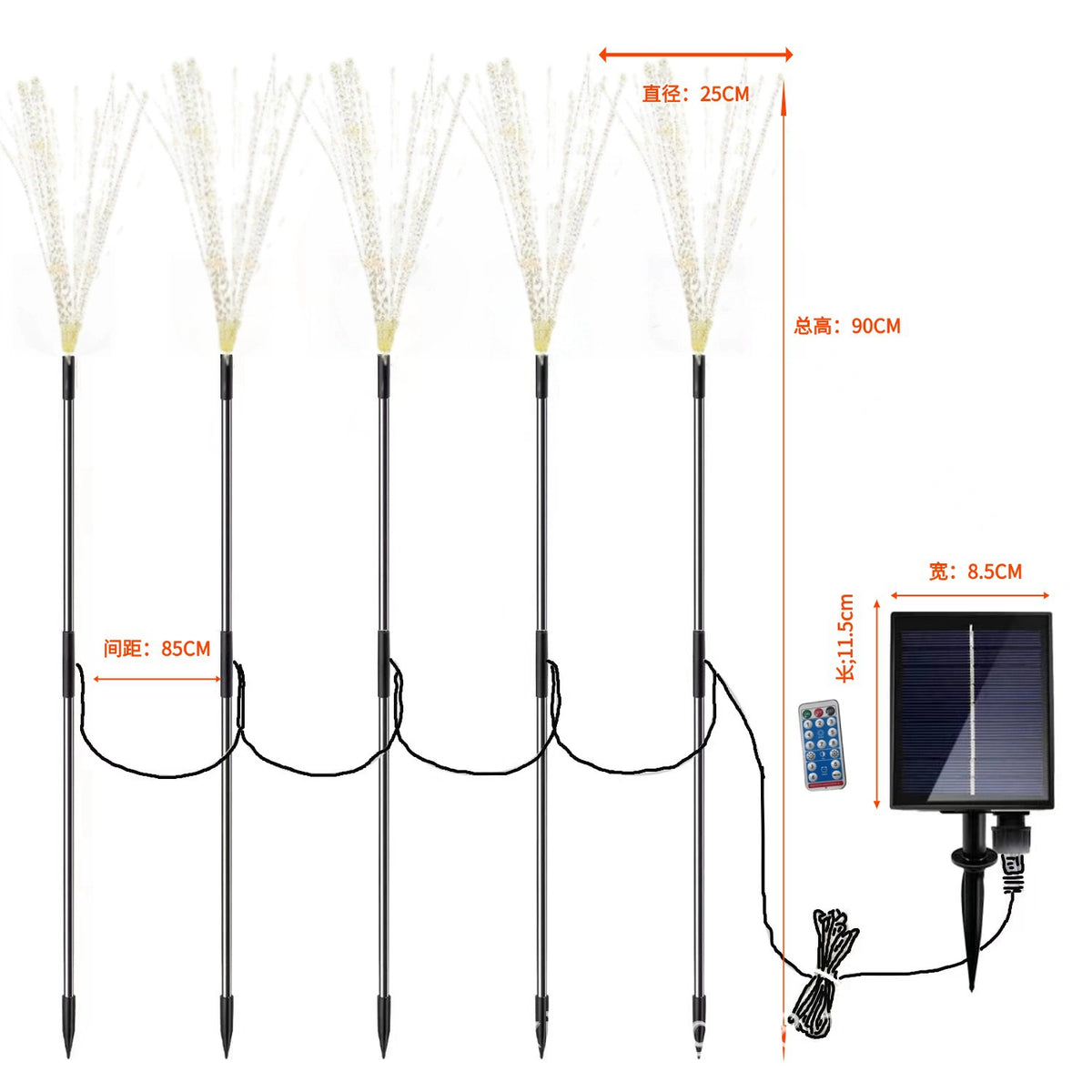 Outdoor Waterproof Fireworks Ground Plug Lights for Garden and Lawn Decoration - Festival Ambiance Lighting