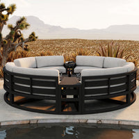 Outdoor Aluminum Alloy Round Sectional Sofa Set for Patio Garden Hotel Balcony