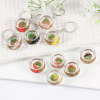 Miniature Sand Aquarium Keychain with Koi Fish Model - Realistic Simulation Fish Tank Pendant for Photography Props and Decor