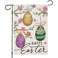 New Easter Garden Flag Bunny Egg Yard Decoration Linen Material 30x45cm