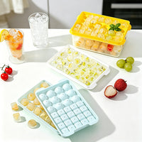 Food Grade Silicone Ice Cube Tray with Lid and Storage Bin, Large Capacity Ice Ball Maker Mold Set with Scoop