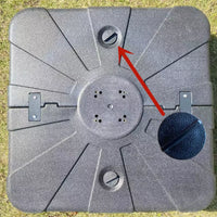 Patio Umbrella Base Water Inlet/Drain Plug/Wheels for Banana/Roman Umbrellas