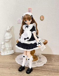 Maid Outfit Set for OB22/OB24 Azone Blythe Dolls - Black & White