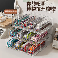 Clear Stackable Display Case for Badges and Pins, Large Capacity Storage Box for Collectibles