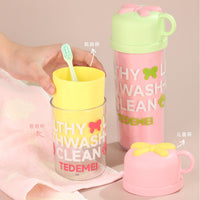 Portable 3-in-1 Travel Toothbrush Holder and Mouthwash Cup Set for Kids and Adults