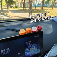 Cute Cartoon Orange Apple Lychee Car Dashboard Ornaments