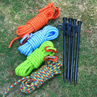 6mm Thickened Tent Guy Ropes with Steel Stakes for Outdoor Camping Tarps