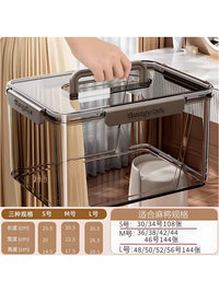 Acrylic Mahjong Tile Storage Box with Lid - Transparent Organizer for Snacks & Toys