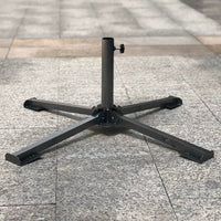 Outdoor Patio Umbrella Base Stand, Foldable Cross-Shaped Heavy Duty Support for Sunshade Market Umbrella