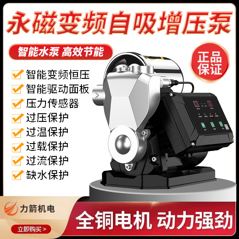 Permanent Magnet Variable Frequency Self-Priming Water Pump for Home Use