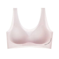 Women's Seamless Wireless Push-Up Bra with Cooling Effect for Small Busts, Anti-Sagging, and Back Support