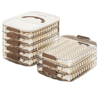 Food Grade Multi-layer Dumpling Storage Box with Lid for Refrigerator, Freezer Safe