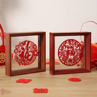Chinese Style Double-Sided Transparent Photo Frame for Pressed Flowers and Paper Cuttings