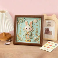 DIY Pearl Diamond Painting Kit with Zodiac Animal Design and Mirror Glass Frame