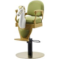 Children's Vintage Rocking Horse Barber Chair with Lift and Swivel for Hair Salons