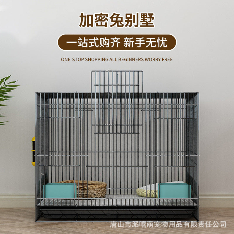 Foldable Indoor Rabbit Cage with Toilet for Guinea Pigs, Hamsters, and Dwarf Rabbits