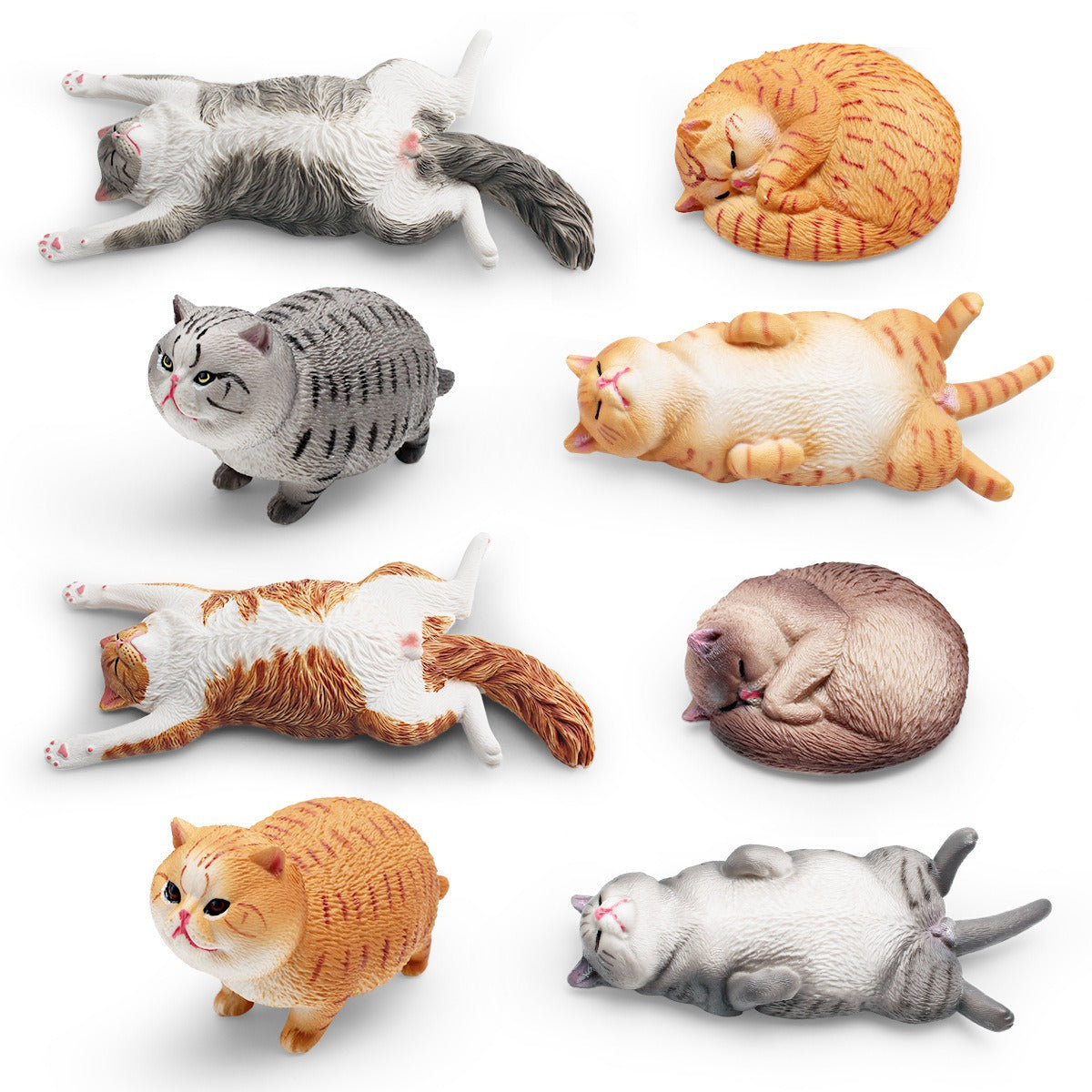 Realistic Cat Figurine Model for Kids' Cognitive Play and Desktop Decor