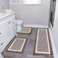 Nordic Faux Cashmere Non-Slip Bathroom Mat Set for Toilet, Entryway, and Kitchen