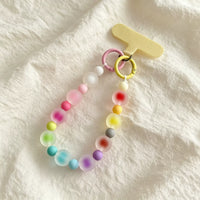 Dopamine Beaded Phone Lanyard with Wrist Strap and Keychain for Bags