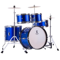 Kids 5-Piece Junior Drum Set with Cymbals - Beginner Jazz Drum Kit for Practice & Performance