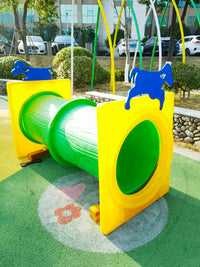 Outdoor Pet Dog Agility Training Tunnel and Hurdle Obstacle Course Set for Sensory Integration and Physical Exercise