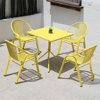 Outdoor Patio Bistro Set with Umbrella Hole, All-Aluminum Cafe Table and Chairs for Balcony Garden