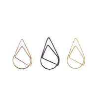 Creative Teardrop Metal Paper Clips, Gold Tone, for Office and Bookmarks